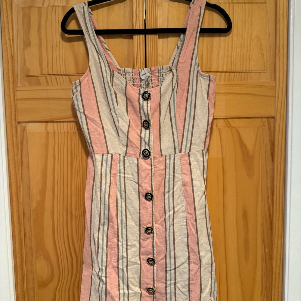 River Island Pink and Cream Striped Mini Dress